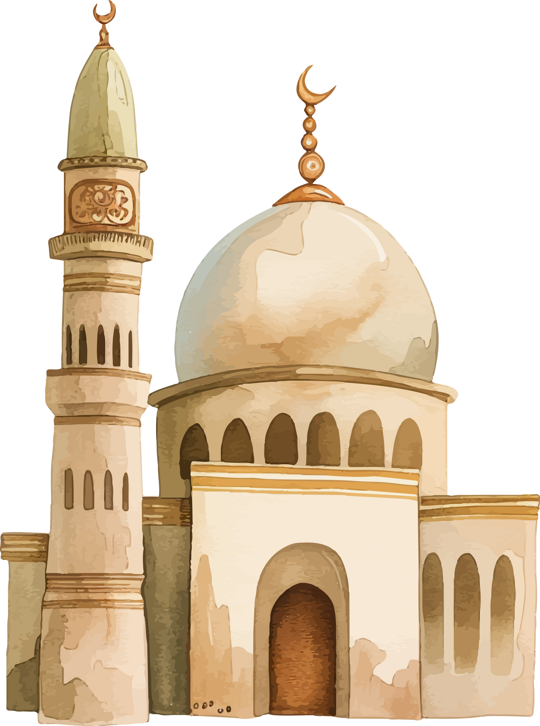 Watercolor Mosque Clipart